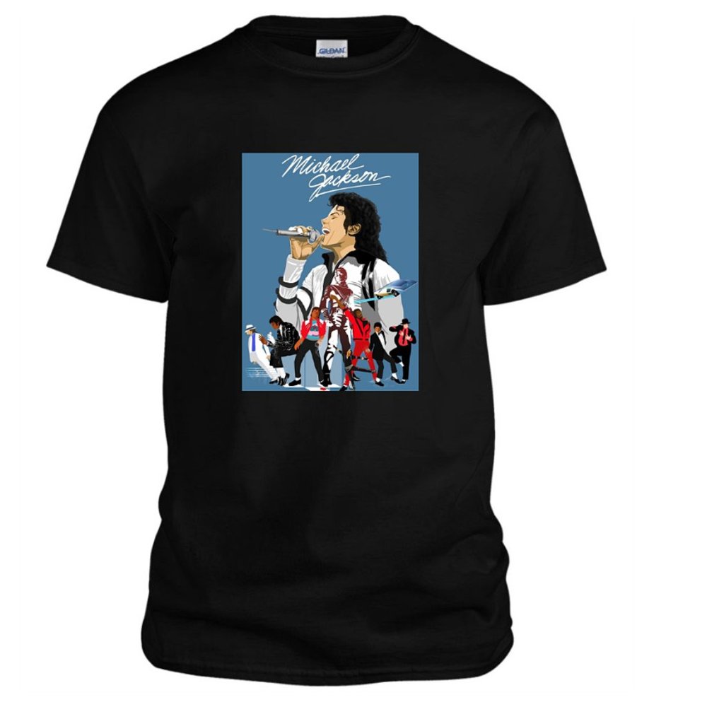 MICHAEL JACKSON GRAPHIC SHIRT 100% COTTON BLACK